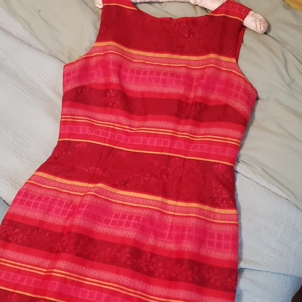 Vintage red brocade summer dress